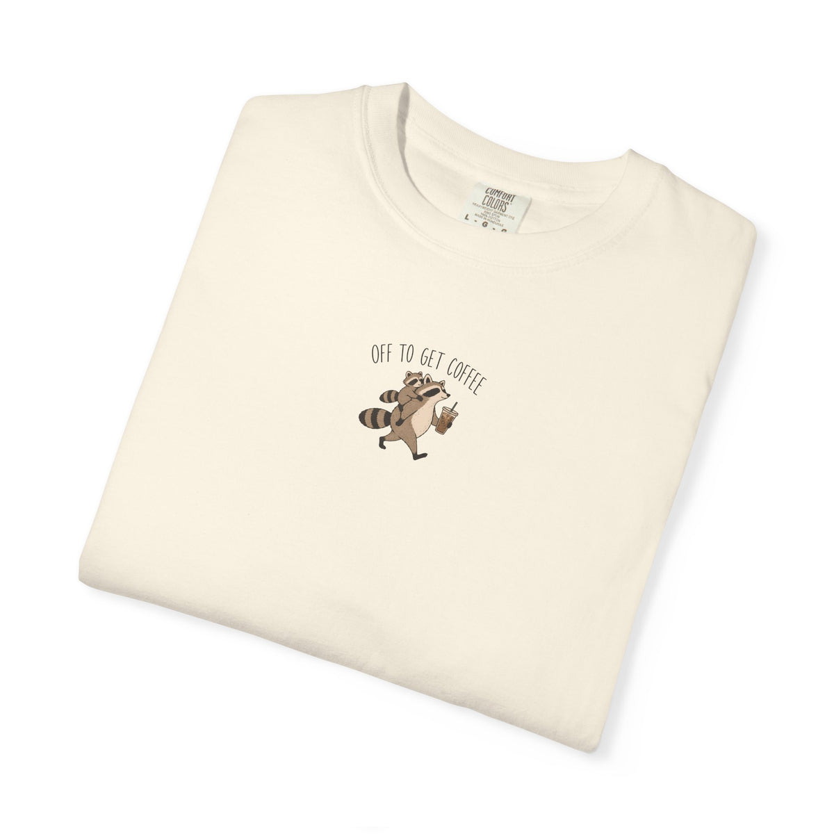 Off To Get Coffee Raccoon T-shirt